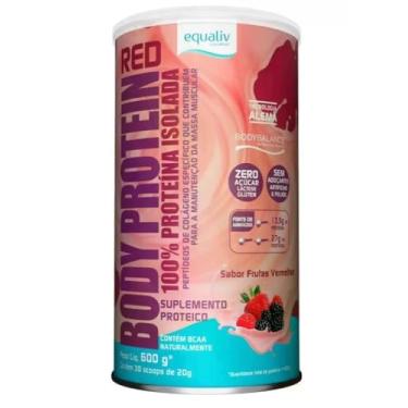 Imagem de EQUALIV - Body Protein Red em Pó - Rico em Colágeno e Aminoácidos Essenciais para Desenvolvimento e Recuperação Muscular - Sem Glúten, Sem Lactose, Zero Açúcar - Frutas Vermelhas, Lata (600g)