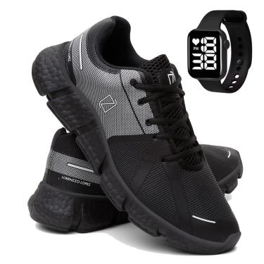 Imagem de Tênis Masculino Esporte Super Leve Para Caminhada Corrida e Treino e Relógio-Masculino