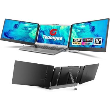 Imagem de Teamgee Extensor de Tela Full HD de 14 Polegadas para Laptop Com Alto-Falantes e Suporte Flexível, Monitor Portátil Plug-Play para Laptops de 33.0 cm-43.2 cm