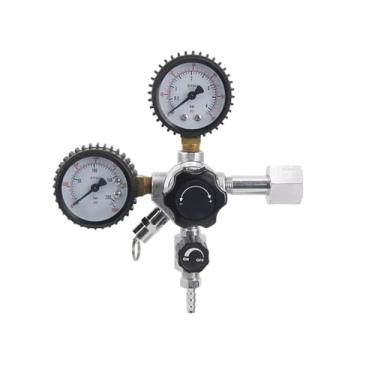 Imagem de Regulador de CO2 de calibre duplo, regulador de serviço pesado para barril de cerveja caseira, chope, regulador de segurança, válvula de alívio de pressão(CGA320)