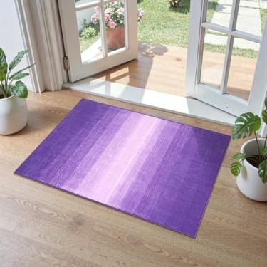 Imagem de Wonnitar Tapete Roxo Ombre Moderno 2x3, Tapete Antiderrapante Lavável para Banheiro, Quarto e Cozinha