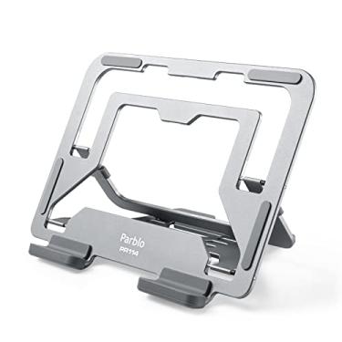 Imagem de Parblo Suporte para tablet ajustável, PR114 Suporte de mesa portátil para monitor com 6 ângulos de visualização compatível com iPad Mini, Air, Pro Series, iPhones, Kindles