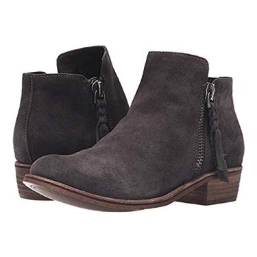 Imagem de Bigfanshu Botas femininas de cano curto e botinhas woshoes 2019 outono e inverno cabeça redonda Europa tamanho grande, Cinza escuro, 37 M EU