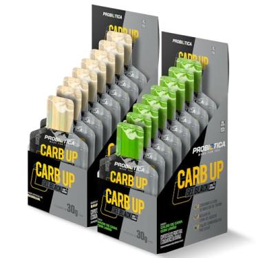 Imagem de Kit 2x Carb Up Gel Black Display C/10 Sachês Cada - Probióticaa - Repositor de Energia (2 Caxias, Baunilha/Caldo de Cana)