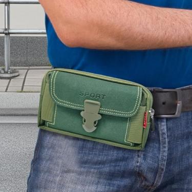 Imagem de Bolsa de cintura móvel para esportes ao ar livre, cinto de 17,3 cm, bolsa esportiva masculina, Verde, Tendência