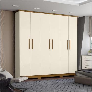 Imagem de Guarda Roupa Casal 06 Portas 03 Gavetas Lima Henn Off White Nature