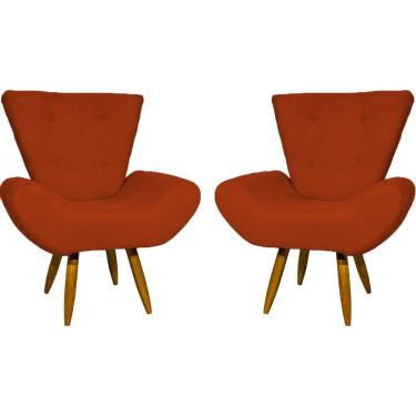 Imagem de Kit 2 Poltronas Decorativa Para Sala Recepção Manicure Consultório Escritório Emilia Suede