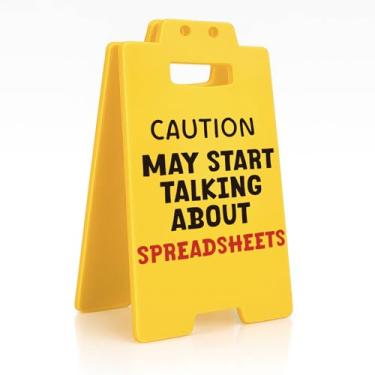 Imagem de Presente engraçado de contador para colega de trabalho, CPA - Placa de aviso "Planilhas", decoração de escritório bem-humorada para analista de dados, profissional de finanças, aniversário, material
