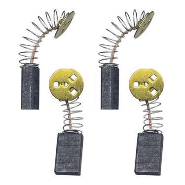 Imagem de Pacote com 4 escovas de carvão 145323 para motor de serra de esquadria Dewalt Black & Decker DW705 DW708, peças compatíveis com Black & Decker 145323-06, 145323-03 e 145323-02