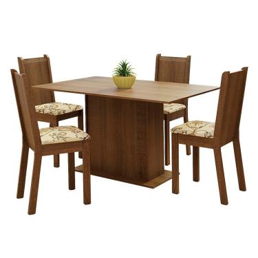 Imagem de Conjunto Sala de Jantar Luana com 4 Cadeiras Madesa