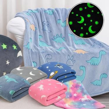 Imagem de Coberta Brilha No Escuro Infantil Manta Magica Cobertor Iluminada Quente Macio Fluorescente Ceu Estrelado Menino Menina