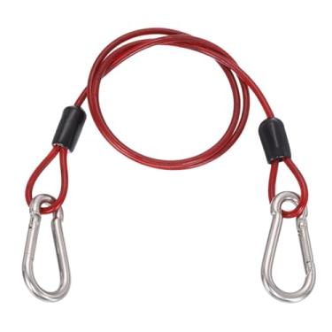 Imagem de PATIKIL Cabo de aço de segurança de 0,5 m (50 cm) com gancho de pressão, 1 peça de corda de fio flexível de laço duplo revestido de PVC, corrente de segurança para bagagem de viagem ao ar livre