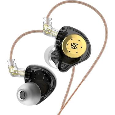 Imagem de Fone de Ouvido KZX EDX Pro Fone com fio intra-auricular retorno música 1DD HiFi Deep Bass 10mm Dynamic Driver Over Ear Headset com cabo destacável Som Qualidade Premium - Cor (Sem Microfone, Preto)