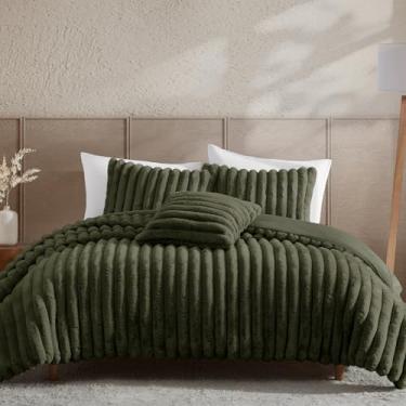 Imagem de Riverbrook Home Everett Conjunto de edredom de pele sintética, verde, solteiro GG, 3 peças