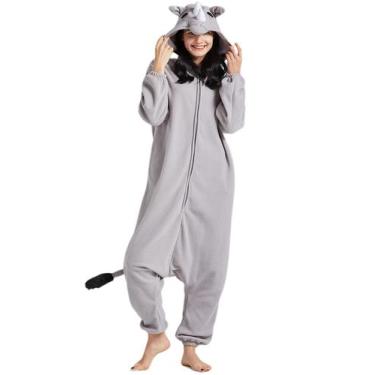 Imagem de Pijama DarkCom, macacão, fantasia de Natal, cosplay, rinocerontes, adu