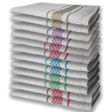 Imagem de 12 Panos De Prato Atoalhado Felpudo Premium Vm+vd+az+rs+rx+mr