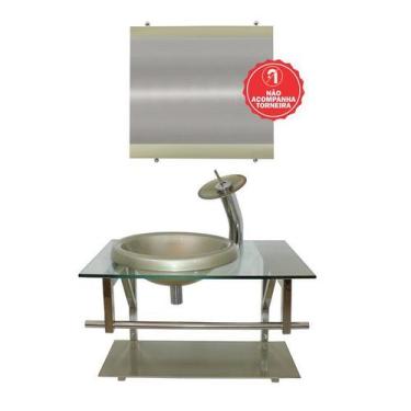 Imagem de Gabinete de Vidro 60cm para Banheiro Lituânia - EKASA, Champanhe