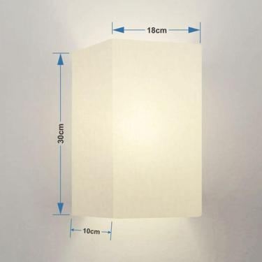 Imagem de Arandela Retangular Retro Vivare Md-2029 Cúpula Em Tecido 18x10x30cm - Bivolt Branco 127-220v