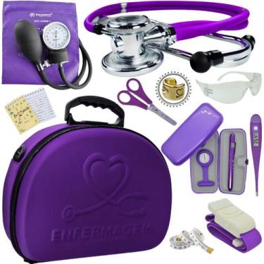 Imagem de Kit Enfermagem Maleta Completa Estagio Super Luxo - Love Saude, ROXO I