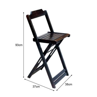 Imagem de Kit 4 Jogos De Mesa Bistrô De Madeira Dobrável Com 3 Banquetas - Marrom