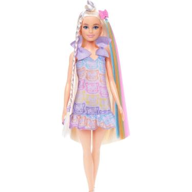 Imagem de Boneca moderna Barbie Fun & Fancy com cabelo extra longo e 2 looks