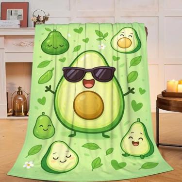Imagem de Cobertor de abacate, presentes de abacate para mulheres, meninas, cobertor fofo de flanela macia de flanela aconchegante, felpudo, quente, roupa de cama para crianças e adultos, 102 x 127 cm