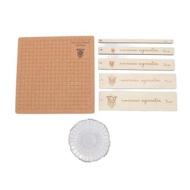 Imagem de QANYEGN Kit de placa e pinos de macramê, placa de grade dupla face com 5 réguas de 30 pinos T, conjunto de trança de grades dupla face para pulseira de trança macrame