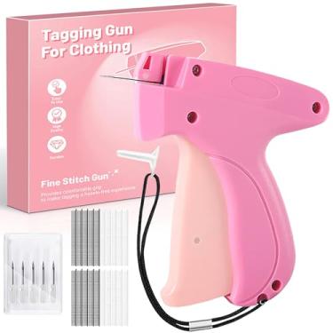 Imagem de JETAOYA Pistola de etiquetagem portátil para roupas, pistola de micro costura para roupas, kit de mini pistola de costura com 6 agulhas, 1000 fixadores pretos e 1000 brancos, fixador rápido de roupas