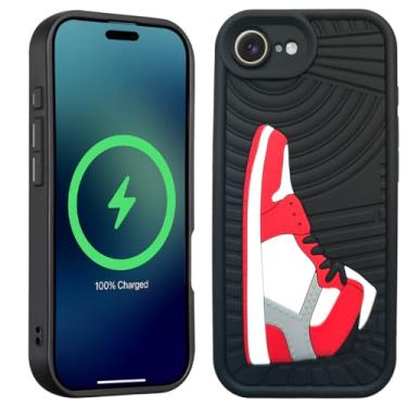Imagem de QUNQIN Capa de telefone com tênis esportivo de basquete legal para iPhone 16e para meninos e homens à prova de choque estética de designer de rua compatível com iPhone 16e