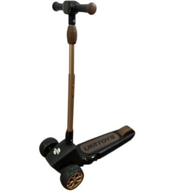 Imagem de Patinete Infantil com LED, Preto, Guidão Ajustável, Base Antiderrapante, Rodas Iluminadas, para Crianças até 30kg, 30x55x60cm, Plástico e Metal