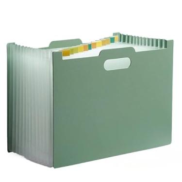 Imagem de Organizador de Folhas A4 Pasta Arquivo 13 e 24 Divisórias Pasta Sanfonada (13 DIVISÓRIAS,VERDE MUSGO)