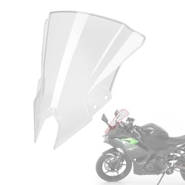 Imagem de GFARDMOTO Para-brisas de motocicleta Carenagem Frontal Para-brisas Defletor de Para-brisas Dupla Bolha Pára-brisas Para-brisas Spoiler Defletor de Ar Compatível com Kawasaki Ninja500/ABS/SE 2024-2025