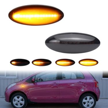 Imagem de Luzes de LED sequenciais para Toyota Yaris 2006-2011, Toyota RAV4 2006-2009, Toyota Auris Corolla 2007-2010 para-choque dianteiro âmbar lâmpada indicadora de seta dinâmica, lente fumê 2 peças