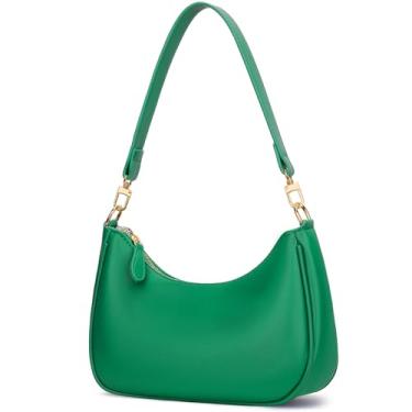 Imagem de KKXIU Bolsa de ombro feminina fofa Hobo bolsas e bolsas retrô clutch underarm, Verde, Tendência