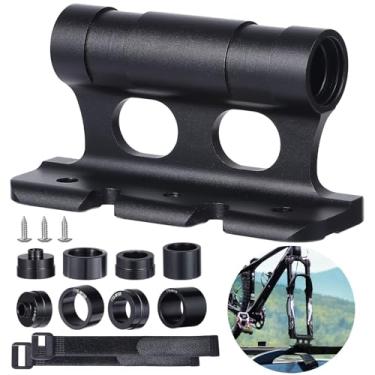 Imagem de Chewtoyo Clipe universal para montagem de garfo de bicicleta, garfo de bicicleta de liga de alumínio para caminhões e reboques, adaptadores, correias, parafusos incluídos