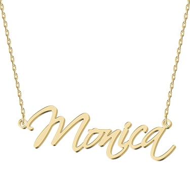 Imagem de UMAGICBOX Colar com nome personalizado – Escolha entre 14 estilos de fonte – Pingente banhado a ouro 18K personalizável – presentes ideais para aniversários, Dia das Mães, Natal, meninas,