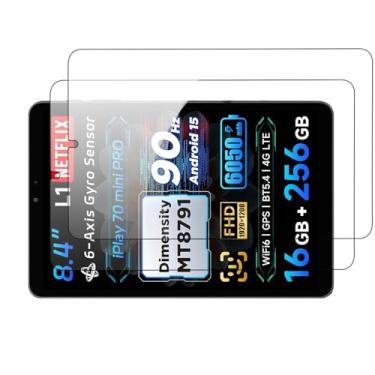 Imagem de KONXISA Pacote com 2 protetores de tela para ALLDOCUBE iPlay 70 Mini Pro, protetor de tela de vidro temperado para tablet, 9 durezas, película protetora transparente antiarranhões e sem bolhas