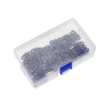 Imagem de 60pcs 29 * 27mm de porta do gabinete de 27mm Dobradiça de jóias caixas de madeira decorativas articulações móveis acessórios com parafusos e caixa de armazenamento YYDFPIIA (Color : Antique Bronze)