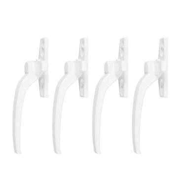 Imagem de Garosa Fechadura de Janela de Batente Alça Deslizante Externa Em Liga de Alumínio, Trava de Pressão Segura para Janelas Horizontais Verticais, Hardware de 4 Pacotes Com Parafusos para Uso Em (Branco)