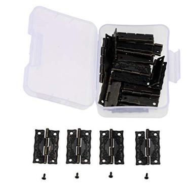 Imagem de 30pcs 36 * 26 * 23mm armário porta móveis de madeira caixas de madeira caixas decorativas dobradiça móveis acessórios com parafusos e armazenamento YYDFPIIA