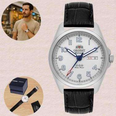 Imagem de Relógio Orient Masculino Automático 3 Estrelas Prova Dágua 100 Metros 10ATM Casual Vidro Safira Pulseira Couro Aço Inóx Casual YN6SC006 S2