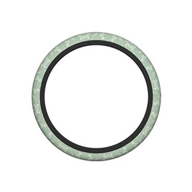 Imagem de Capas de volante para carro, capa de volante de carro verde sálvia samambaias para homens e mulheres, carro universal de 38 cm, capas de volante elásticas