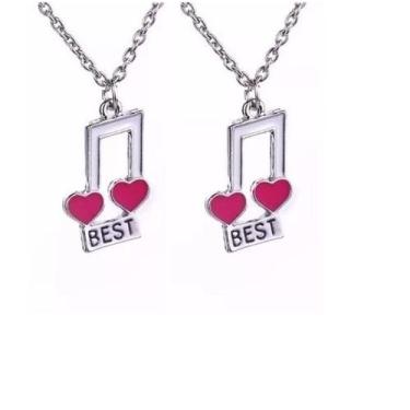 Imagem de Colar Amigas Best 2 Pçs Níquel - Milena Folheados