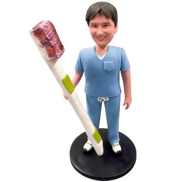 Imagem de Estatueta personalizada de dentista, bobblehead de dentista personalizada para dentistas, enfeite de mesa/escritório/carro