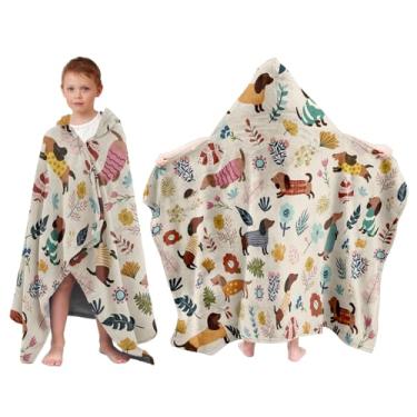 Imagem de Toalha de banho Dachshund para crianças, toalha de banho infantil Wiener Dog Decor 76.2 cm x 127.0 cm, toalhas de praia Dachshund, presentes para cães Wiener, toalhas infantis super absorventes com