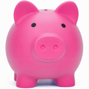 Imagem de Mealheiro para Sbrvaniy Cofrinho para meninos e meninas Meu primeiro cofre de dinheiro de plástico inquebrável P/M/G tamanho decoração poupança Natal, Páscoa, presente de aniversário