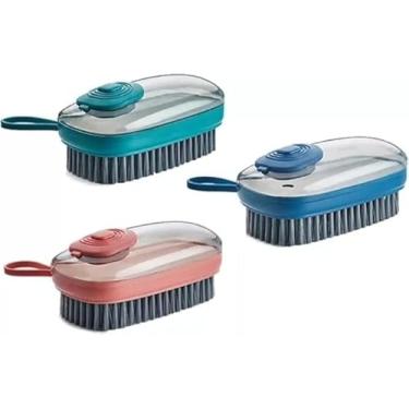 Imagem de Escova De Limpeza Dispenser Hidráulico Multifuncional Para Lavar Roupa Com Cerdas Macias Automática