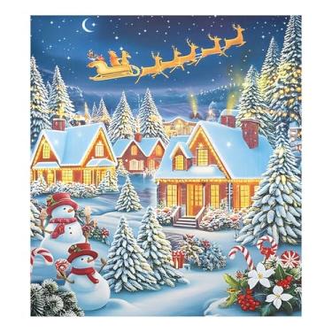 Imagem de SEHANY Capa magnética para lava-louças de Natal Snowy Town, adesivos magnéticos para decoração de Natal para painel de geladeira e lava-louças, decoração de Natal de cozinha doméstica 58 x 66 cm