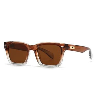 Imagem de VFDHN Óculos de Sol Vintage Feminino Punk com Rebites, Lentes Degradê Estilo Retrô Masculino, Proteção UV400 (TYJ222-5)