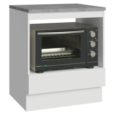 Imagem de Balcão para Forno/Micro-ondas 70 cm 1 Gaveta Branco Madesa